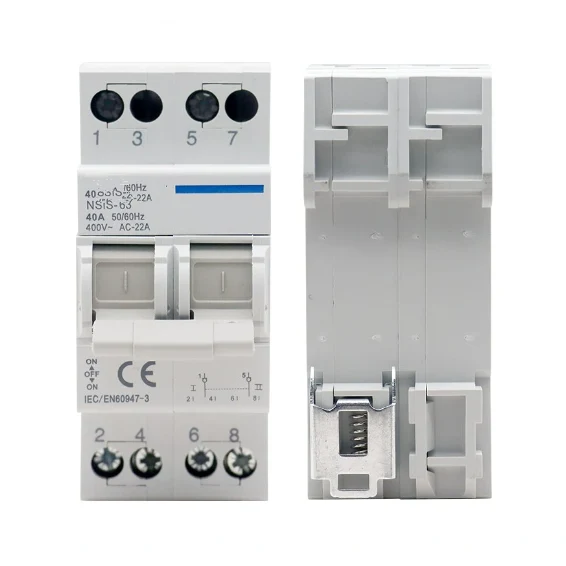 Công tắc chuyển nguồn kép 63A 2P Din Rail