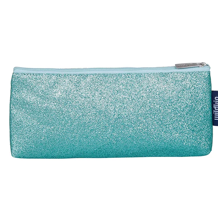 Laser Pvc Blue Zipper Pencil Bag