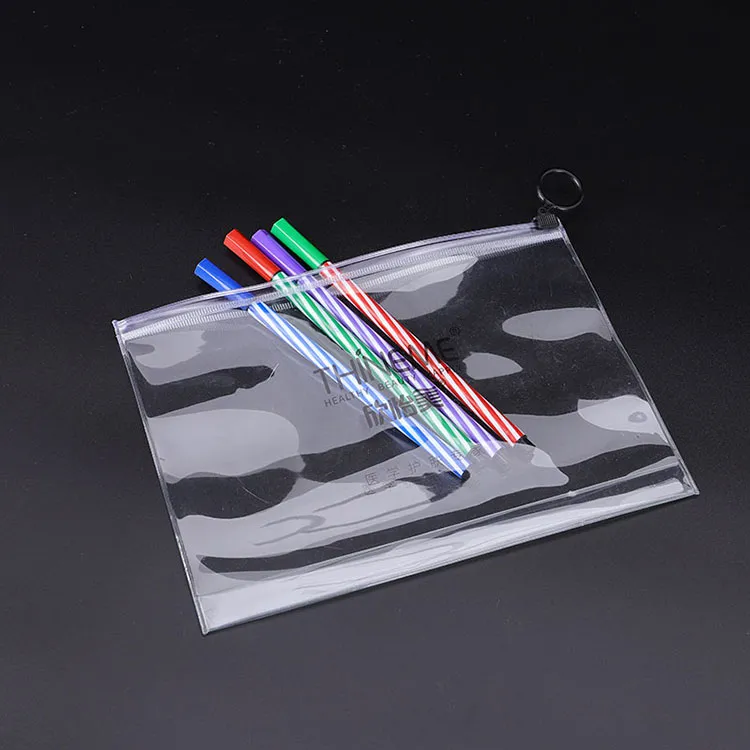 Sacs zippés transparents en PVC avec fond