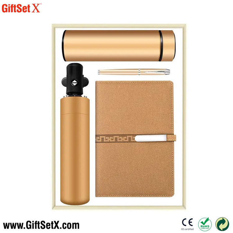 Umbrella Vacuum Flask Pen Notebook Business Gift Set
