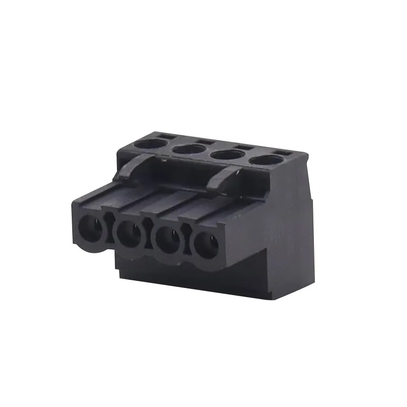 Черный 4-контактный клеммный блок для корпуса на DIN-рейке