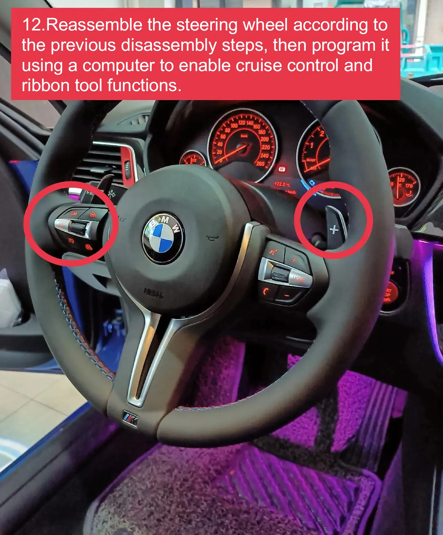 BMW M Sport steering wheel removal and installation steps