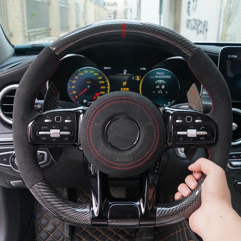 Alcantara Carbon Steering Wheel for Mercedes Benz A-Class W169 W176 W177 C190 AMG GT