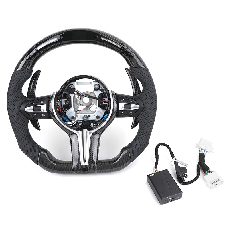 Custom Leather Carbon LED Steering Wheel for BMW M4 F82 F10 F30 F22 F25 F26