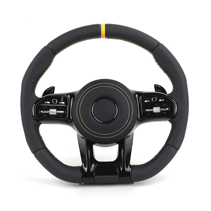 Custom Leather Steering Wheel for Mercedes Benz C-Class W204 W205 C300 AMG GT