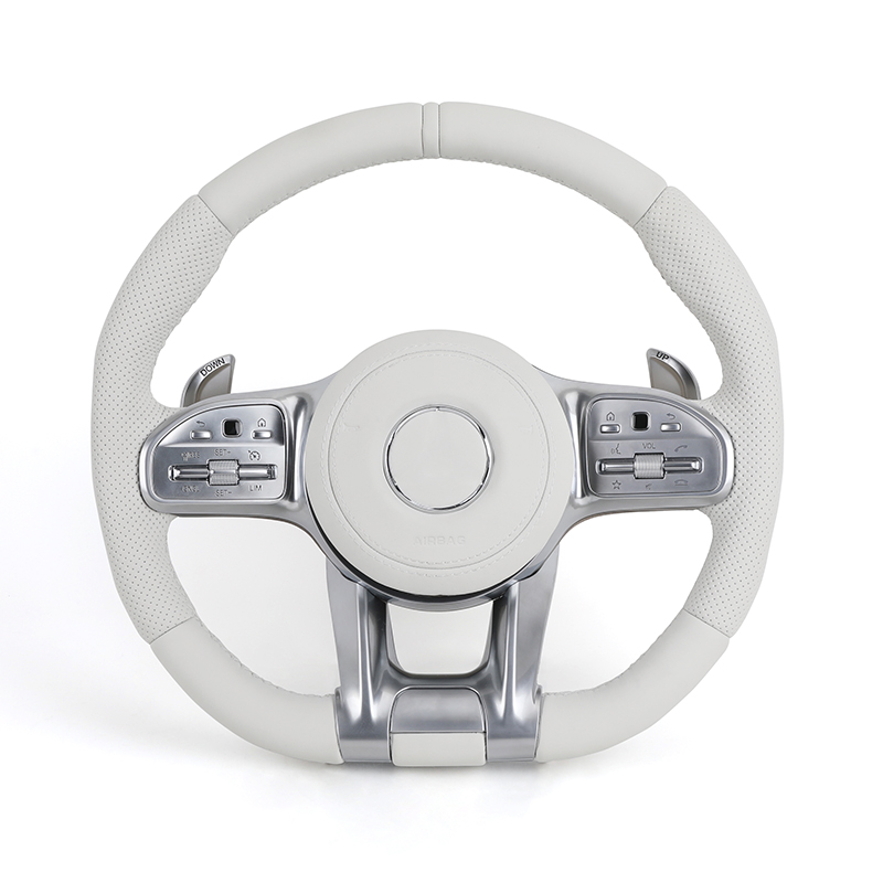 Custom Volant Lenkrad White Color Leather Steering Wheel for Mercedes Benz GL X166 GLB X247 W204 W205 W206 W207 W211 E63 AMG