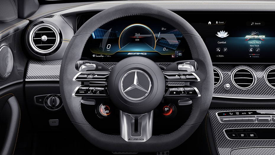 The Mercedes-Benz AMG Steering Wheel features advanced technology for enhanced driving performance.