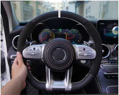 Custom Volant Lenkrad Half Alcantara Steering Wheel for Mercedes C E Class W204 X204 W205 CLA X118 C238 X253 GLC 63 C63 E63 AMG