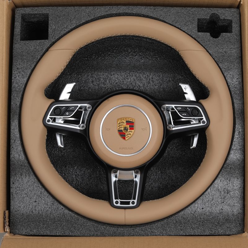 Upgrade Volant Lenkrad Full Leather Steering Wheel for Porsche 997 911 718 Cayman Boxster 987 Cayenne Macan Panamera 718 Macan