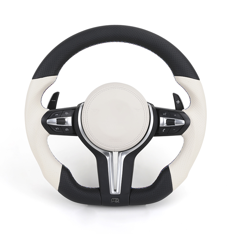 M Sport White Leather heated Steering Wheel for BMW F10 F30 F06 X1 E84 F36 E93 E60 E92 M3