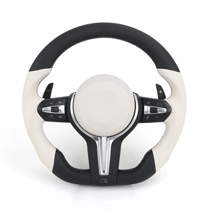 M Sport White Leather Steering Wheel for BMW F10 F30 F06 F36 E60 E92 M3