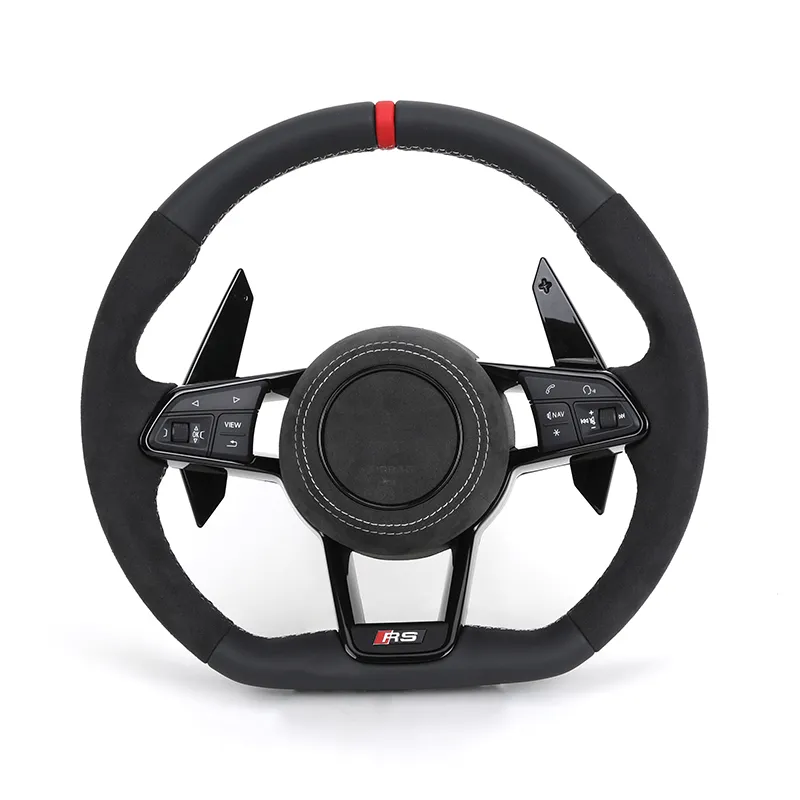 RS R8 Half Alcantara Steering Wheel for Audi A3 A4 B6 RS6 C8 RS3 8V