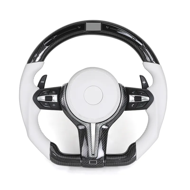 White Carbon LED Steering Wheel for BMW F10 F20 F22 F30 F80 F82 F87 M5