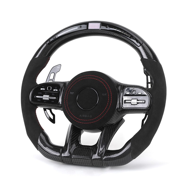 With Carbon Paddle Half Alcantara LED Steering Wheel for Mercedes W205 W221 Gle Coupe W166 C292 W463 W447 Vito