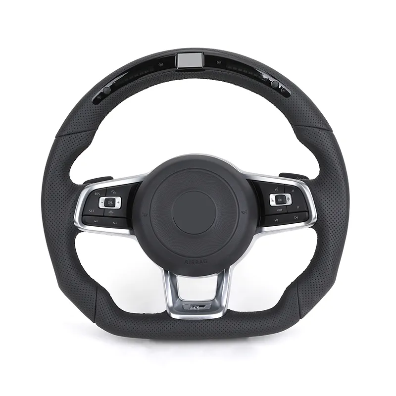 LED Leather Steering Wheel for VW Golf  R MK6 MK7 Gti