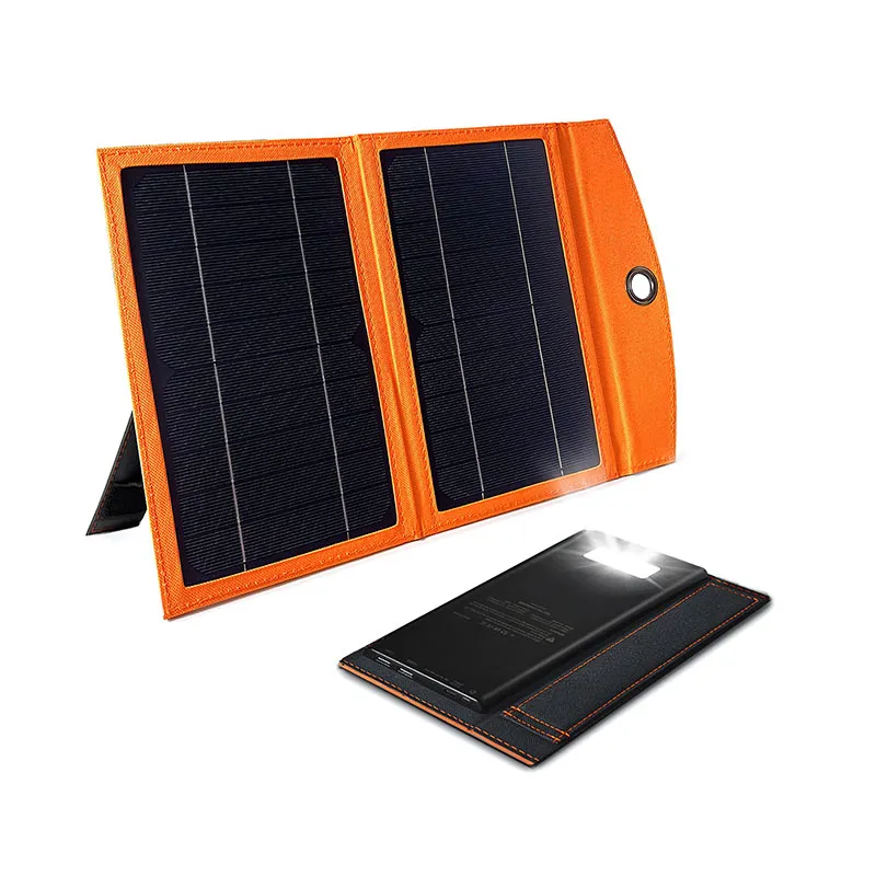 Портативный блок питания емкостью 10 000 мАч с солнечными панелями мощностью 10 Вт