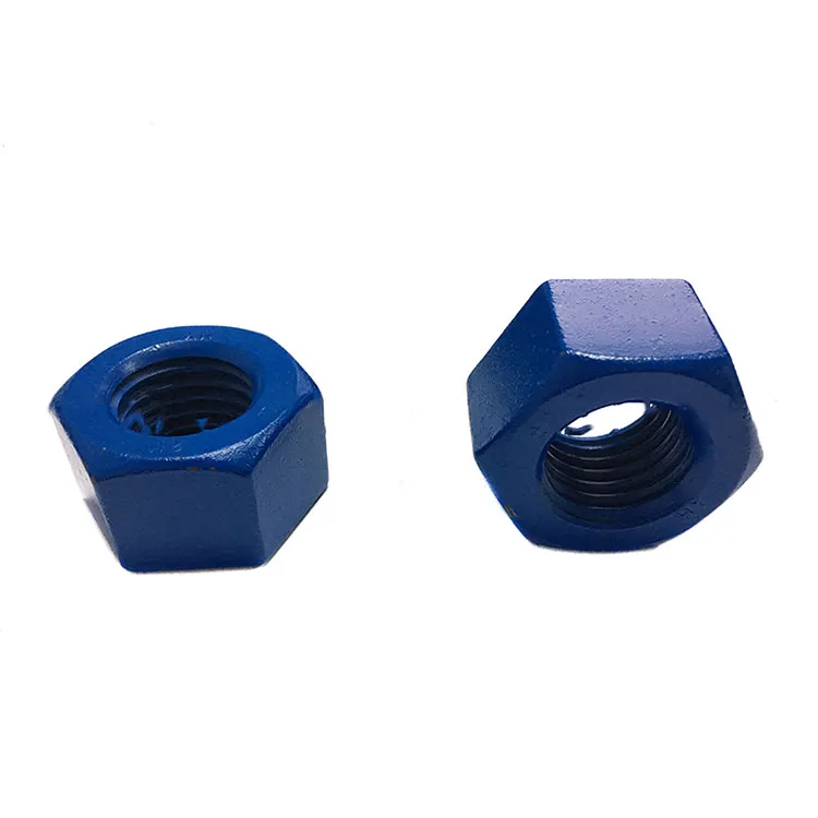 ASTM A194 ເກຣດ 2H Teflon PTFE Blue Hex Heavy Nut