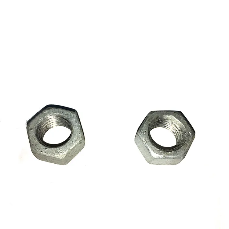 Tuerca hexagonal galvanizada en caliente Gr.4 Gr.8 de acero al carbono DIN934 GB6170