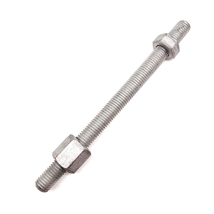 Carbon Steel M20 M22 M24 M27 Grade 8.8 Galvanized Electric Power Threaded Rod with Nuts - 3 