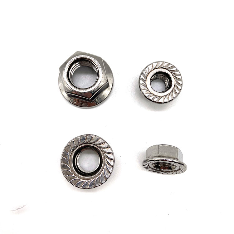 DIN6923 SS304 A2-70 Stainless Steel Hex Flange Nuts With Serrated