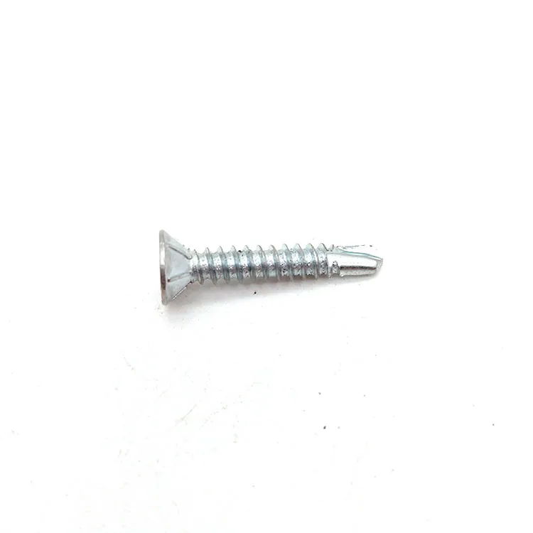 DIN7504 Keluli Karbon Bersalut Zink Silang Recessed Countersunk Kepala Penggerudian sendiri Skru Menoreh