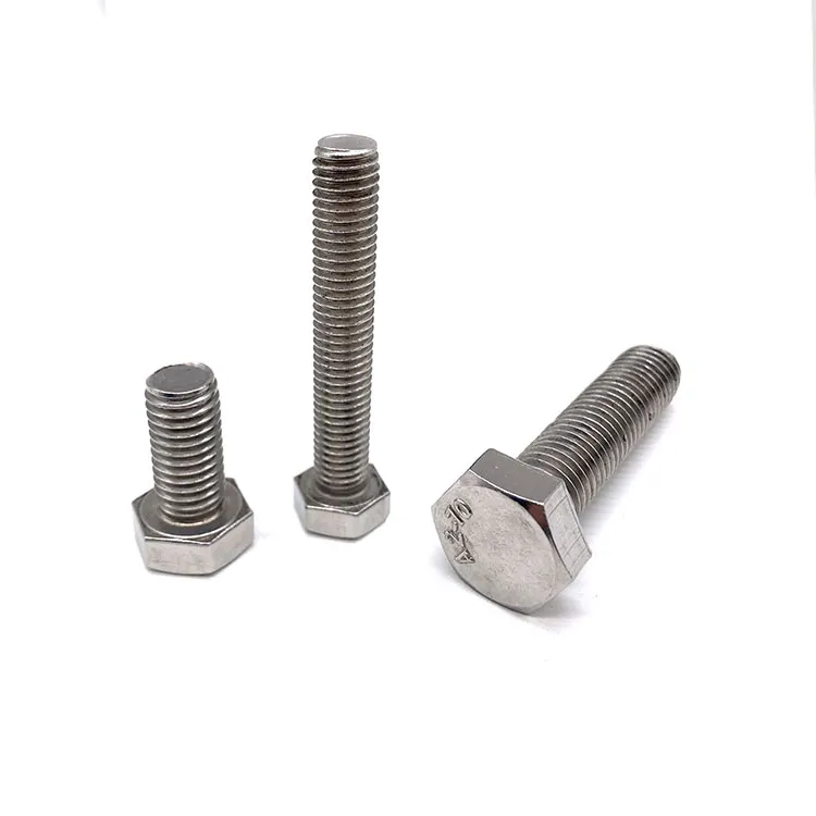 DIN933 A2-70 SS304 SS316 Stainless steel Full Threaded Hex Head Bolts Hex Cap Screws