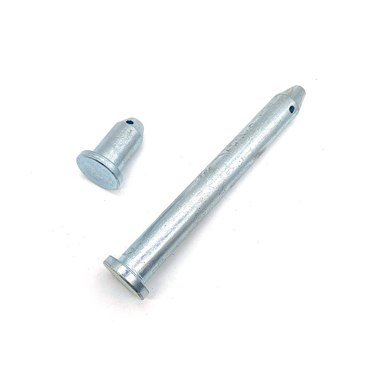 Galvanized Metal Carbon Steel Blue White Zinc Flat Head Clevis Pins With Hole - 5 