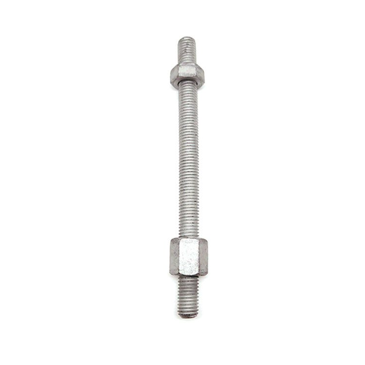 Grade 5.8 Carbon Steel Hot Dip Galvanized Full Threaded Rod with Hex Thick Nuts for Electric Tower - 1