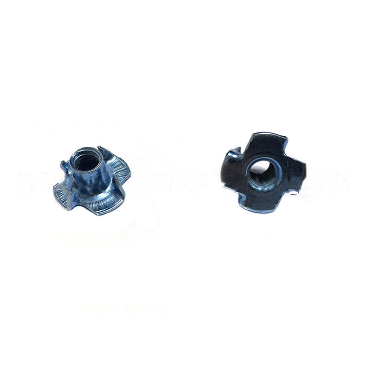 M6 Carbon Steel White Blue Zinc Plated Tee Nut Four Claws Nut - 3 