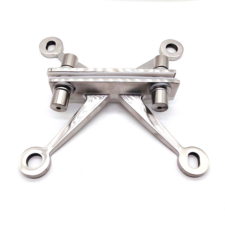 Mirror Stainless Steel SS304 SS316 Four Arms Curtain Wall Glass Spider Fittings