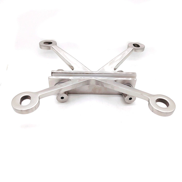 Mirror Stainless Steel SS304 SS316 Four Arms Curtain Wall Glass Spider Fittings - 2 
