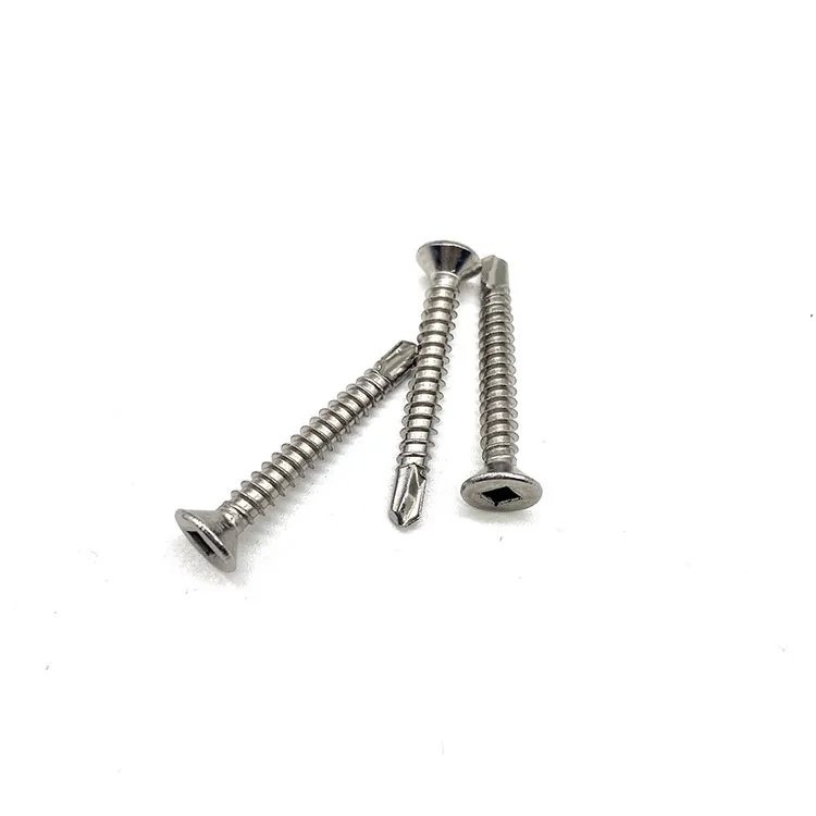 Hindi kinakalawang na asero 304 A2 Square Recessed Countersunk Square Head Self Drilling Screw