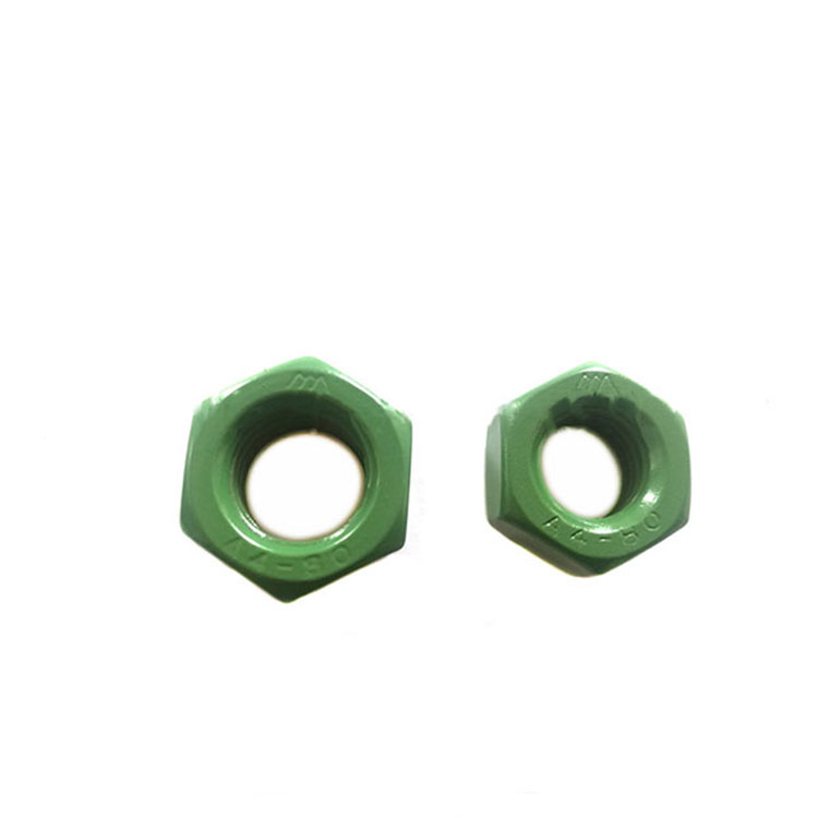 Teflon PTFE Coated Xylan 1070 Green DIN934 Stainless Steel Hex Nut - 2