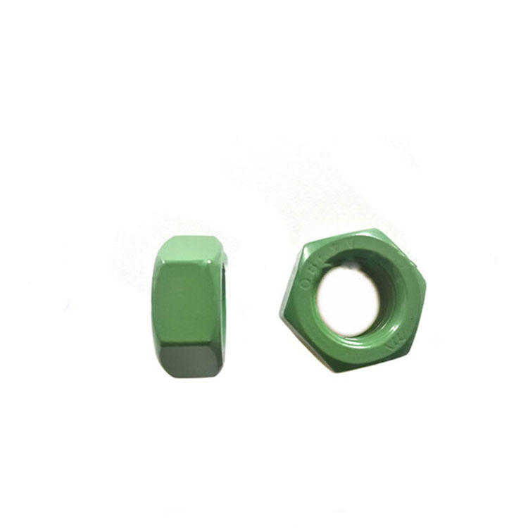 Teflon PTFE Coated Xylan 1070 Green DIN934 Stainless Steel Hex Nut - 3