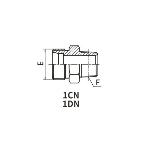 1CN Metrisches Außengewinde 24° L .T. /NPT-Stecker 60°