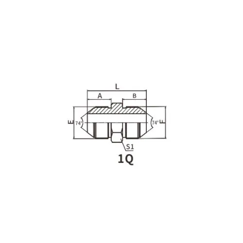 1Q メートル オス 74° コーン シート