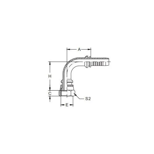 20291-90° Siège plat femelle métrique