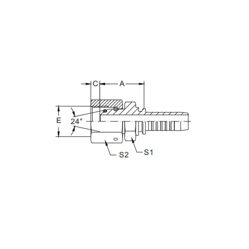 20411d-Metric Female 24° Cone Ring L.T.