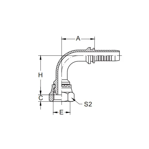 22191-90° BSP ตัวเมียหลายซีล