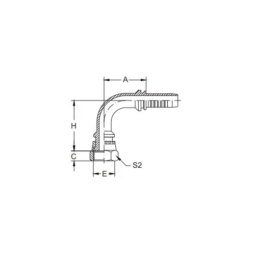 22291-90° BSP 암 플랫 씰