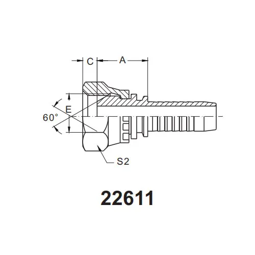 22611 BSP 암형 60° 콘 씰