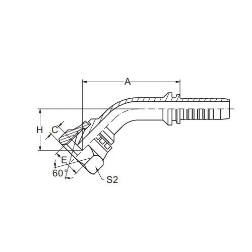 22641 Con dấu hình nón 60° nữ 45° BSP