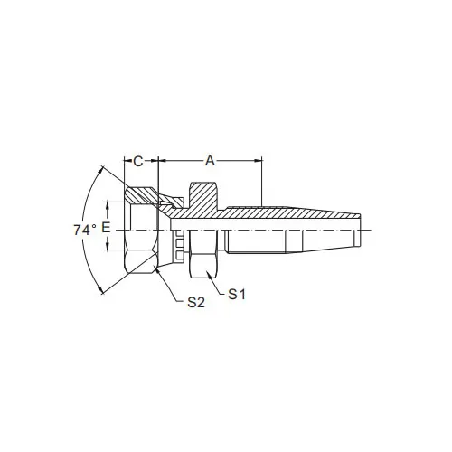 26718 JIC Nữ 74 ° Cone Seal Lắp ống có thể tháo rời