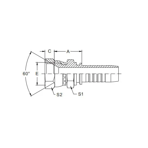 28611-Komatsu Metrische 60°-Kegeldichtung mit Außengewinde