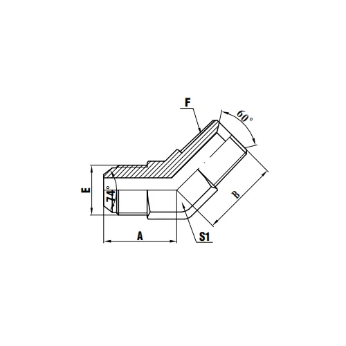 45°JIC maschio 74°Cono/BSPT maschio