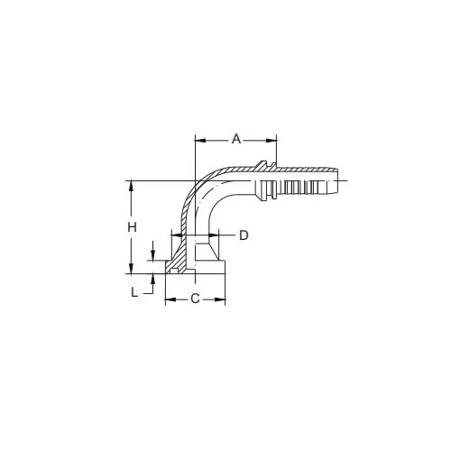 87341-90°SAE Laippa 3000PSI kartio 61