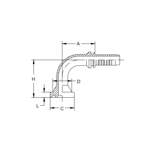 87391H-90°SAE Flange 3000PSI kegle 61