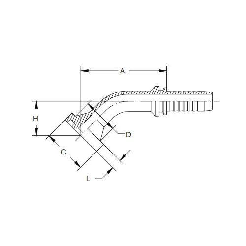 87641-45° SAE FLANSCH 6000 PSI Konus 62