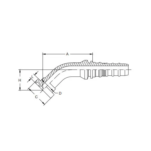 87643-45°SAE 플랜지 6000 PSI 인터록