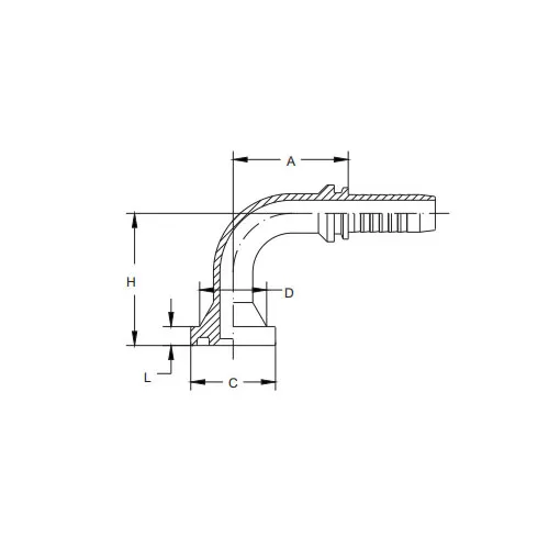 87691-90°SAE 플랜지 6000PSI 콘 62